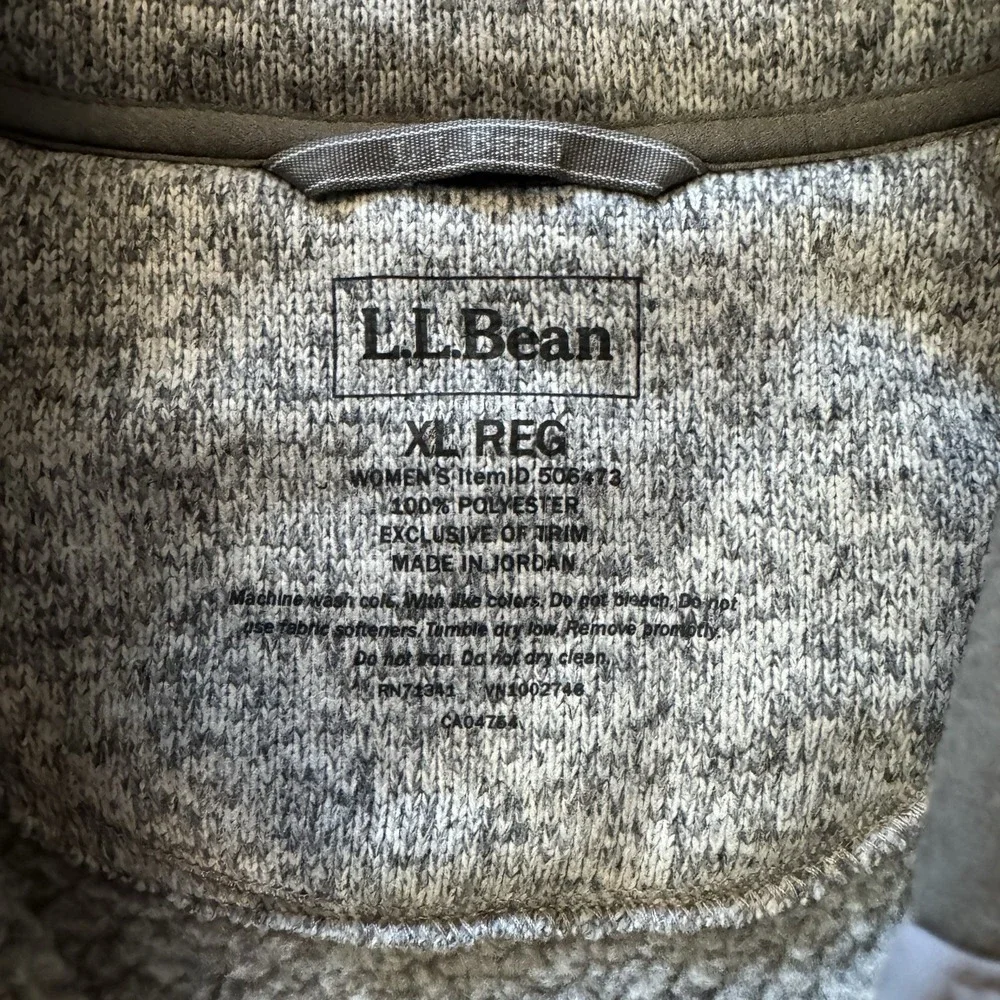 LL Bean Women's Sweater Fleece 1/4 Snap Pullover Sz XL Company Logo Better Sweat